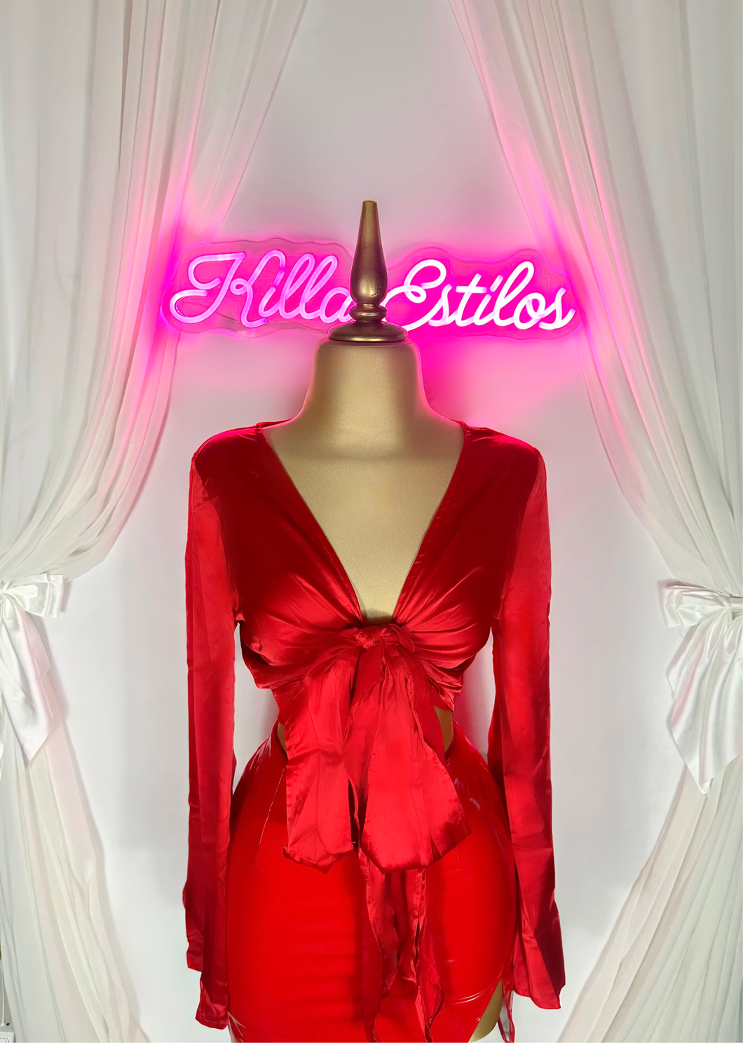 “La De Rojo” Satin Top