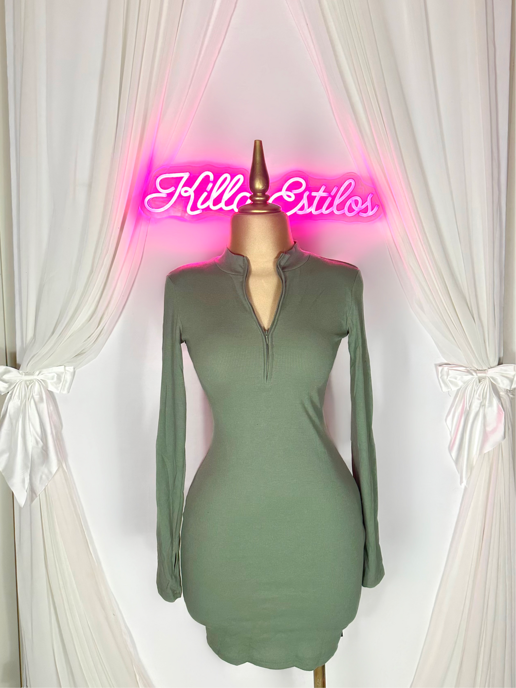 Bonita Y Sencilla Zip Up Dress