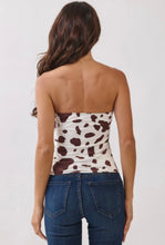 Load image into Gallery viewer, Reversible Tube Top (Cow Print/ Brown)
