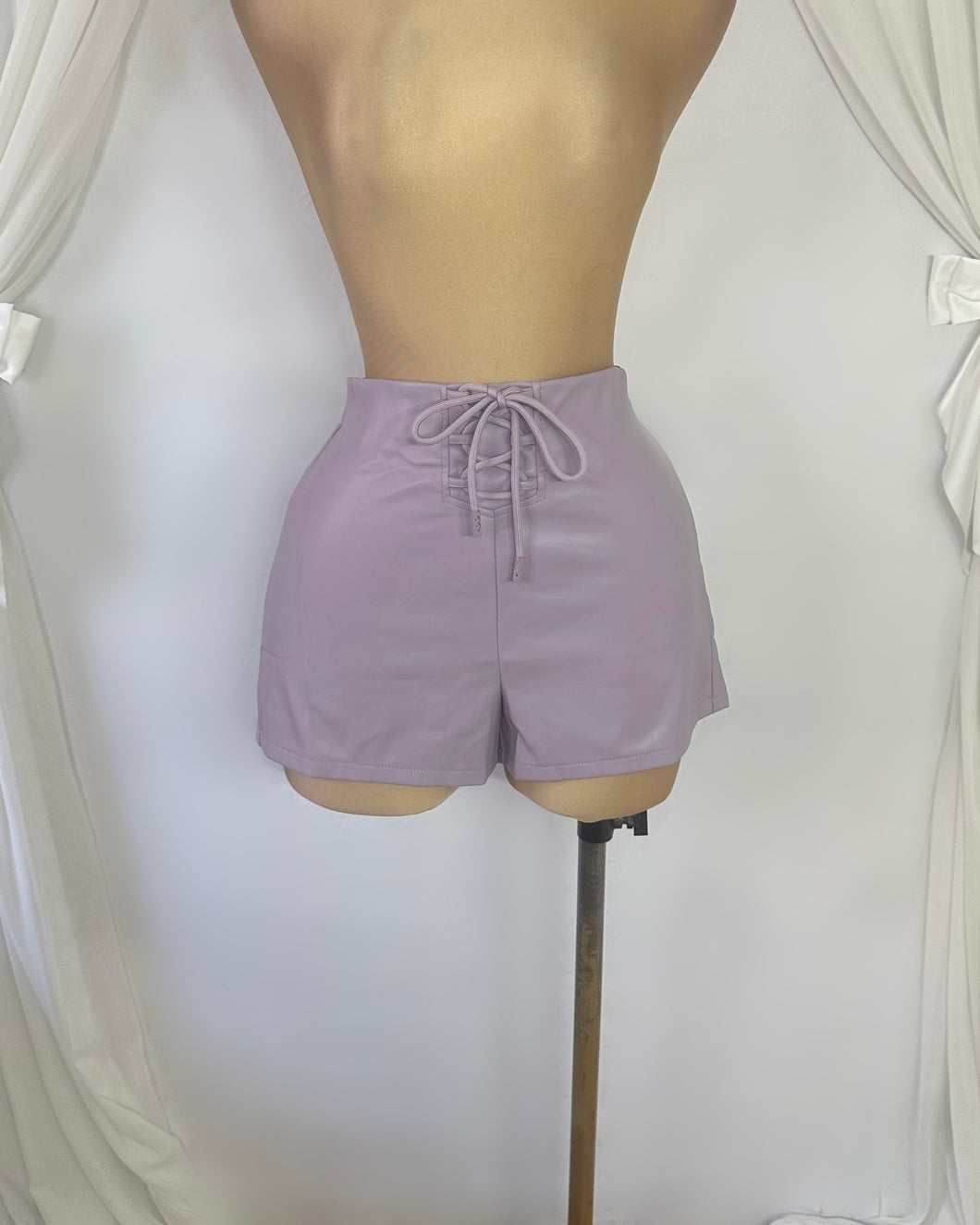Lavender Leather Shorts