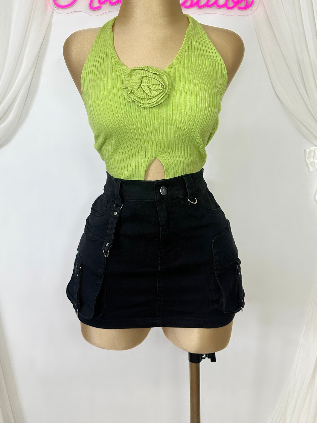 Cargo Denim Skirt