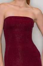 Cargar imagen en el visor de la galería, Life Of The Party Rhinestone Dress (Wine)
