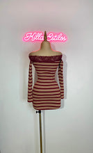 Load image into Gallery viewer, Striped Off The Shoulder Dress
