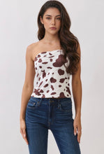 Load image into Gallery viewer, Reversible Tube Top (Cow Print/ Brown)
