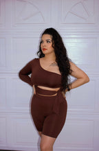 Cargar imagen en el visor de la galería, Chocolate Fantasy One Shoulder Romper
